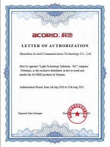 Chứng nhận phân phối Acorid