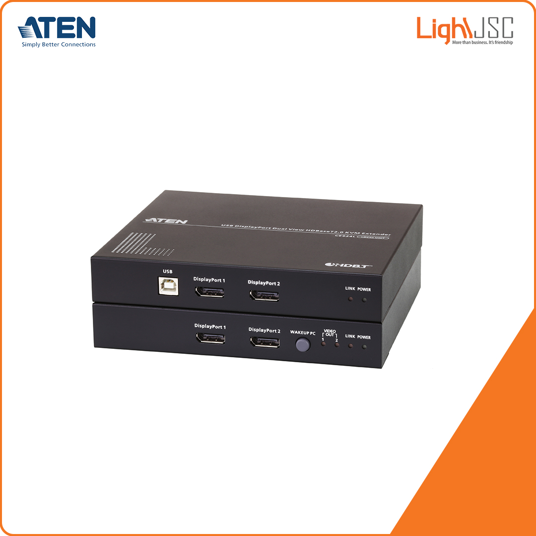 Aten CE924 USB DisplayPort Dual View HDBaseT™ 2.0 KVM Extender (4K@100m for Single View) 1