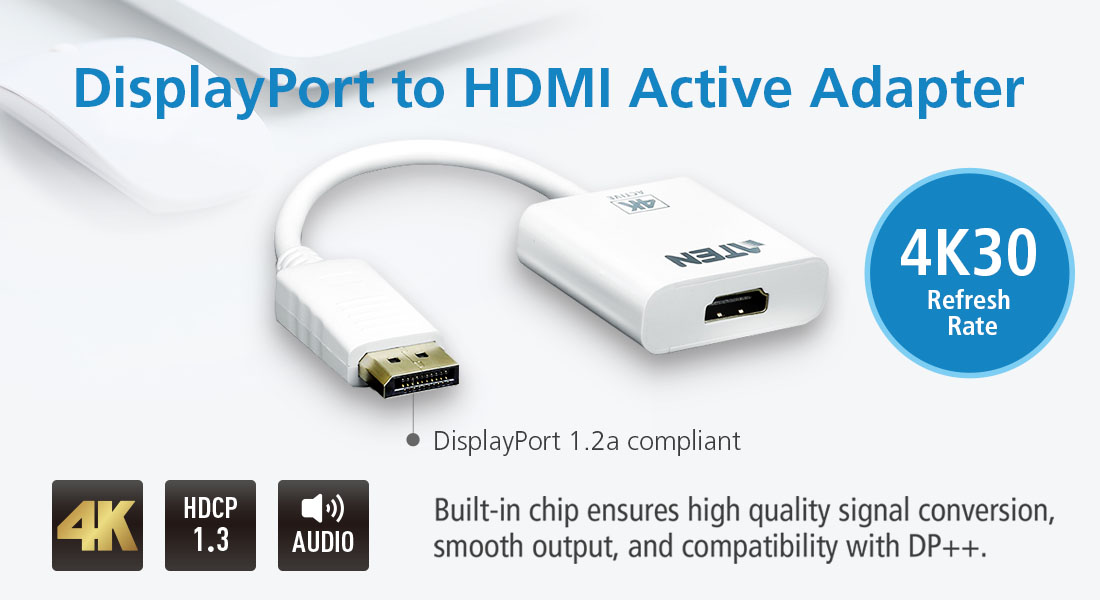Aten VC986 4K DisplayPort to HDMI Active Adapter