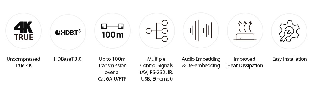 Aten VE1843 True 4K HDMI/USB HDBaseT 3.0 Transceiver