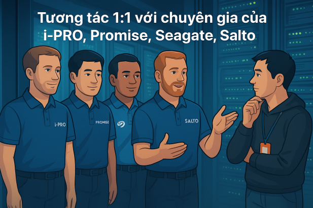 Tương tác 1:1 với chuyên gia của i-PRO, Promise, Seagate, Salto