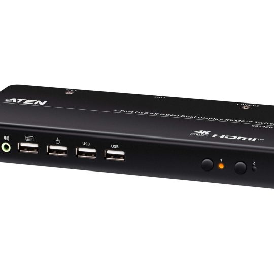 Bộ chuyển mạch KVMP™ 2 cổng USB 4K HDMI hỗ trợ hiển thị kép (bao gồm cáp) CS742H